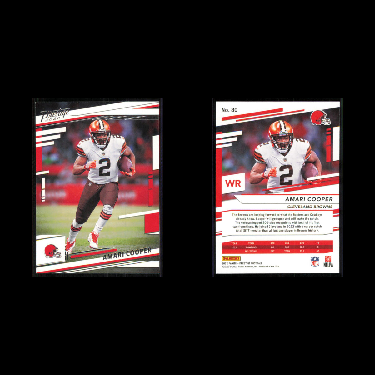 Amari Cooper #80 2022 Panini Prestige Cleveland Browns Football Card NFL NM