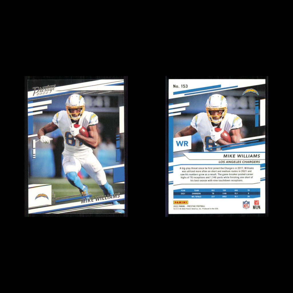 Mike Williams #153 2022 Panini Prestige Los Angeles Chargers Football Card NFL