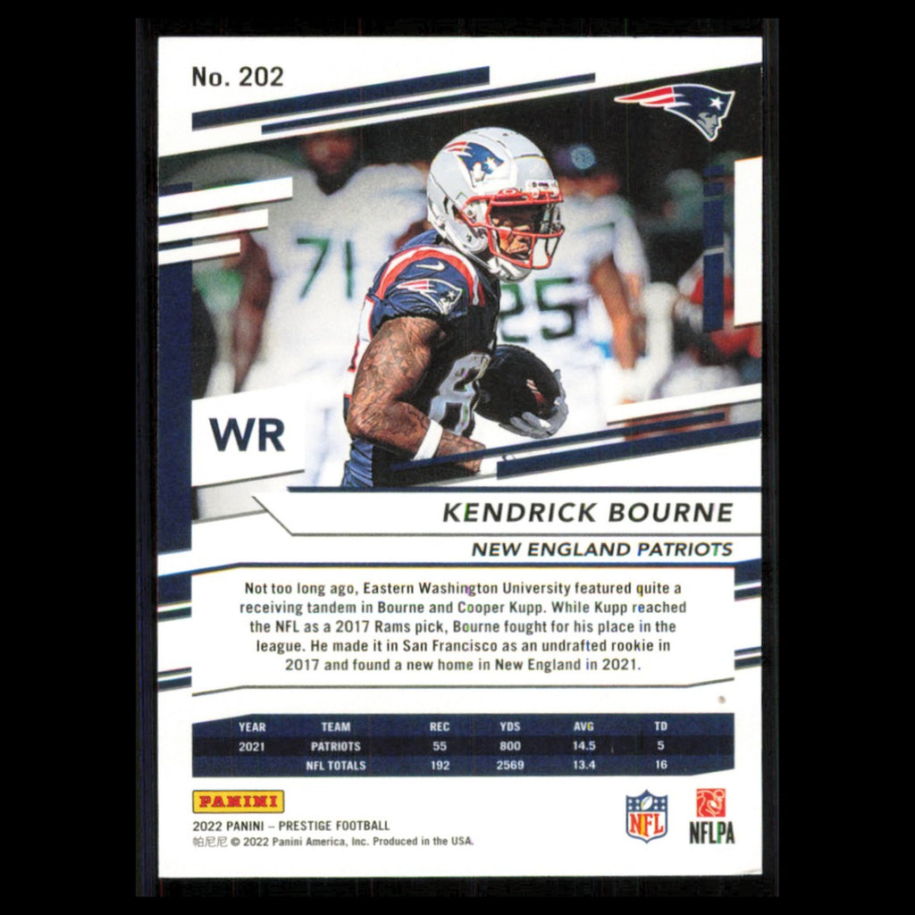 Kendrick Bourne #202 2022 Panini Prestige New England Patriots Football Card NFL