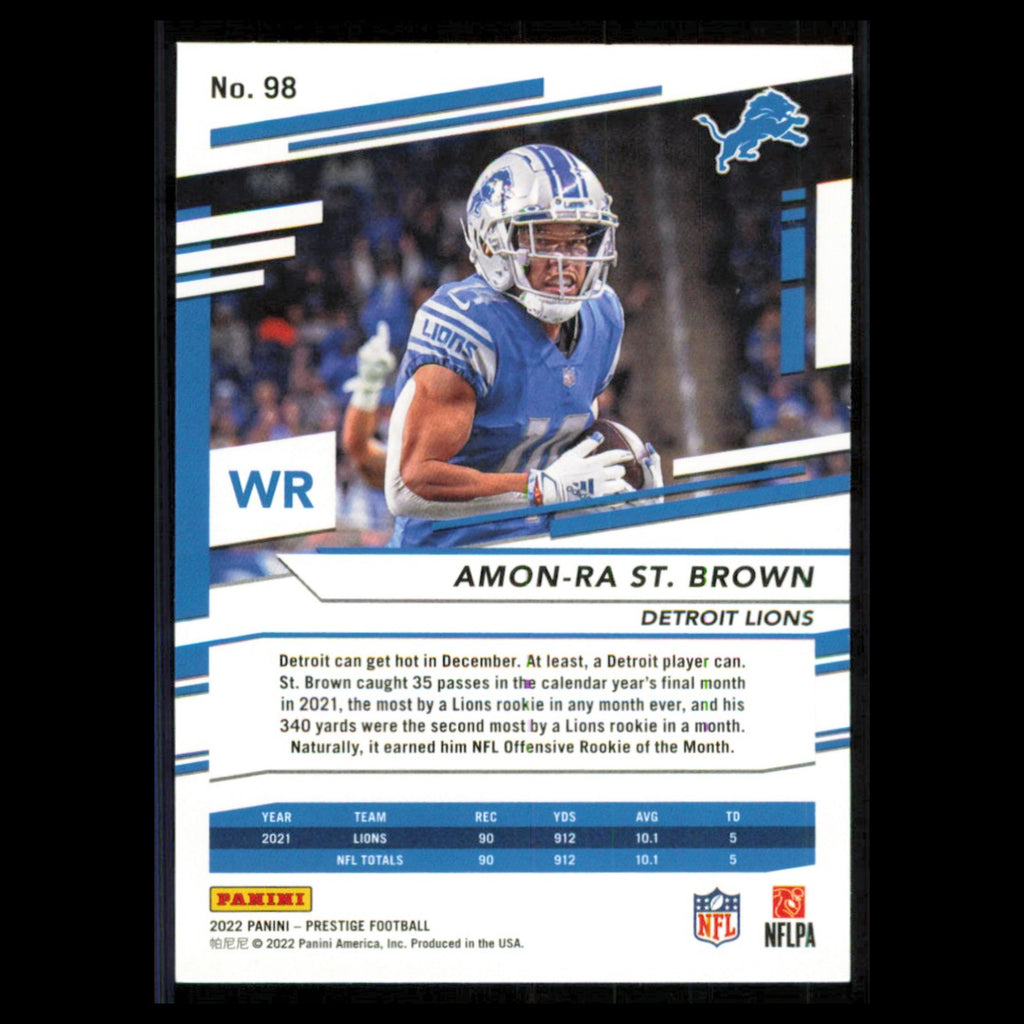 Amon-Ra St. Brown #98 2022 Panini Prestige Detroit Lions Football Card NFL NM