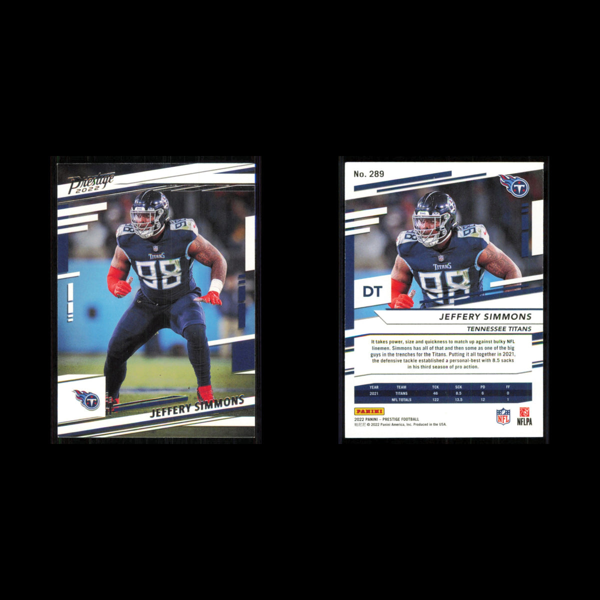 Jeffery Simmons #289 2022 Panini Prestige Tennessee Titans Football Card NFL NM
