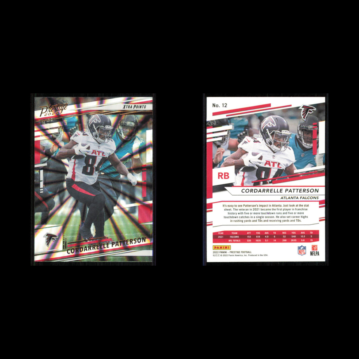 Cordarrelle Patterson #12 2022 Panini Prestige Xtra Points Atlanta Falcons Card