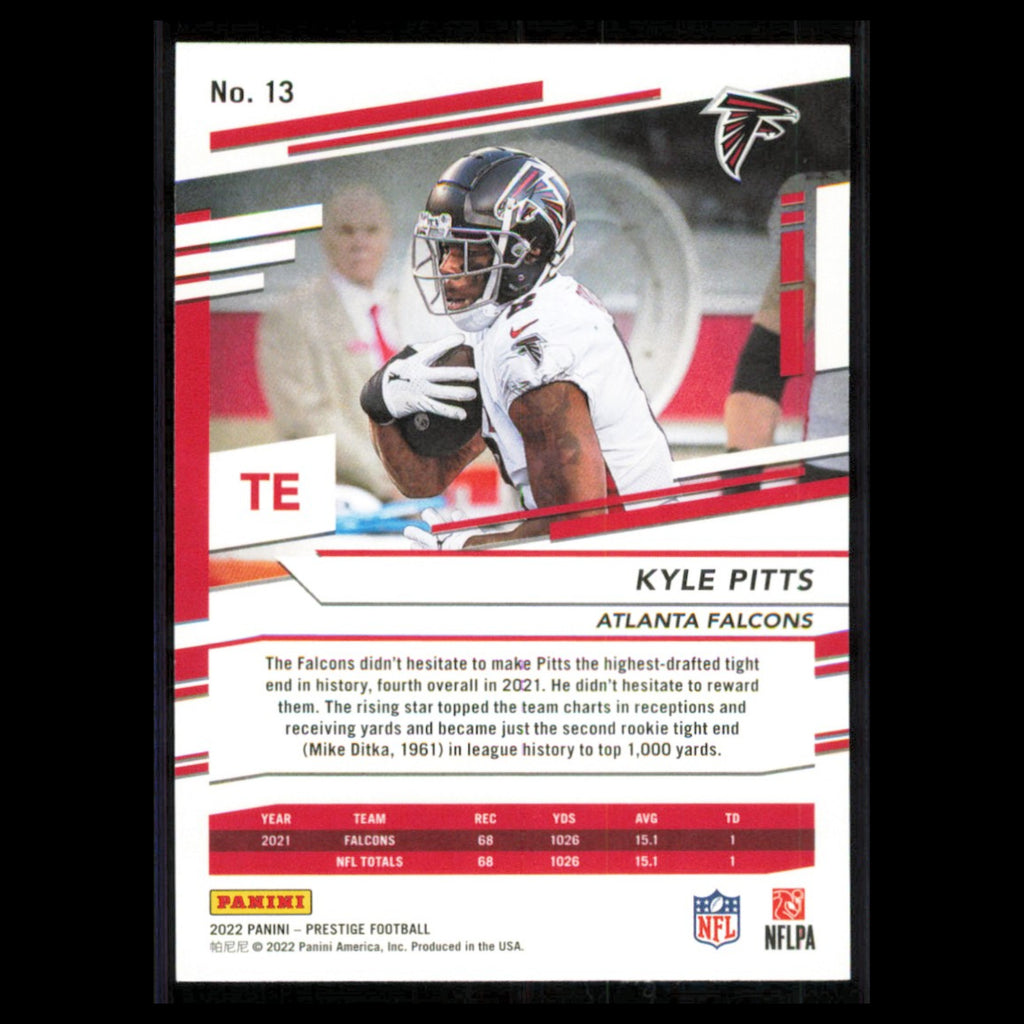 Kyle Pitts #13 2022 Panini Prestige Atlanta Falcons Football Card NFL NM