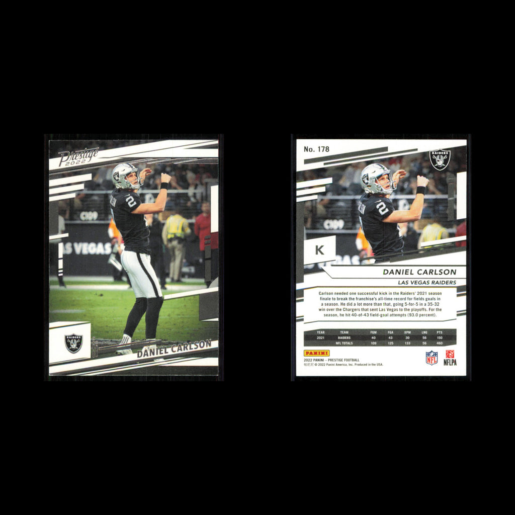Daniel Carlson #178 2022 Panini Prestige Las Vegas Raiders Football Card NFL NM