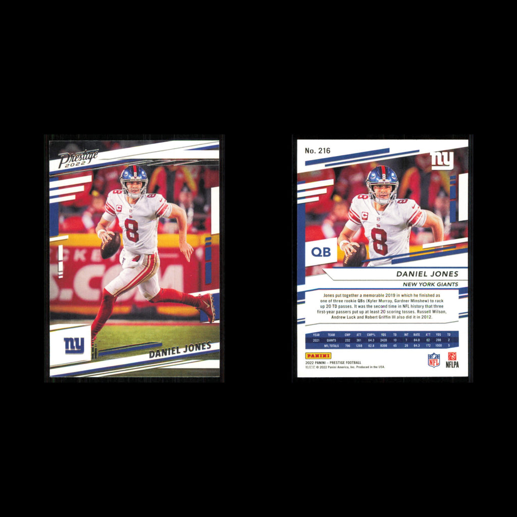 Daniel Jones #216 2022 Panini Prestige New York Giants Football Card NFL NM