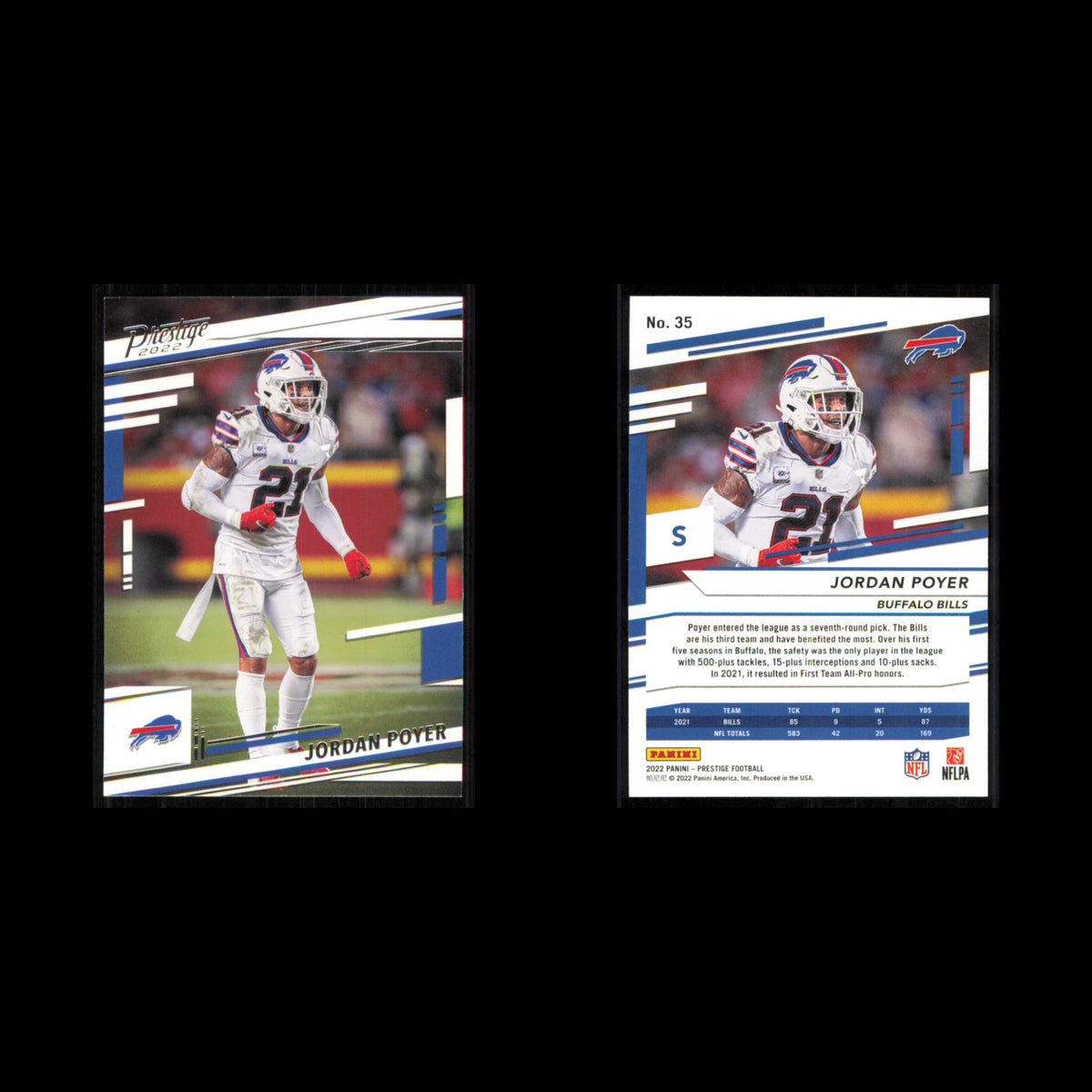Jordan Poyer #35 2022 Panini Prestige Buffalo Bills Football Card NFL NM