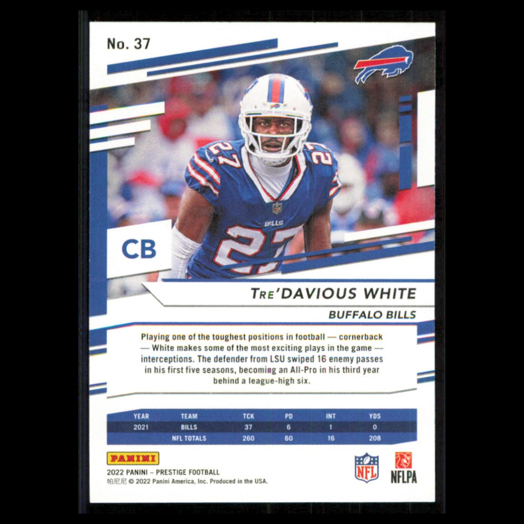 TreDavious White #37 2022 Panini Prestige Buffalo Bills Football Card NFL NM