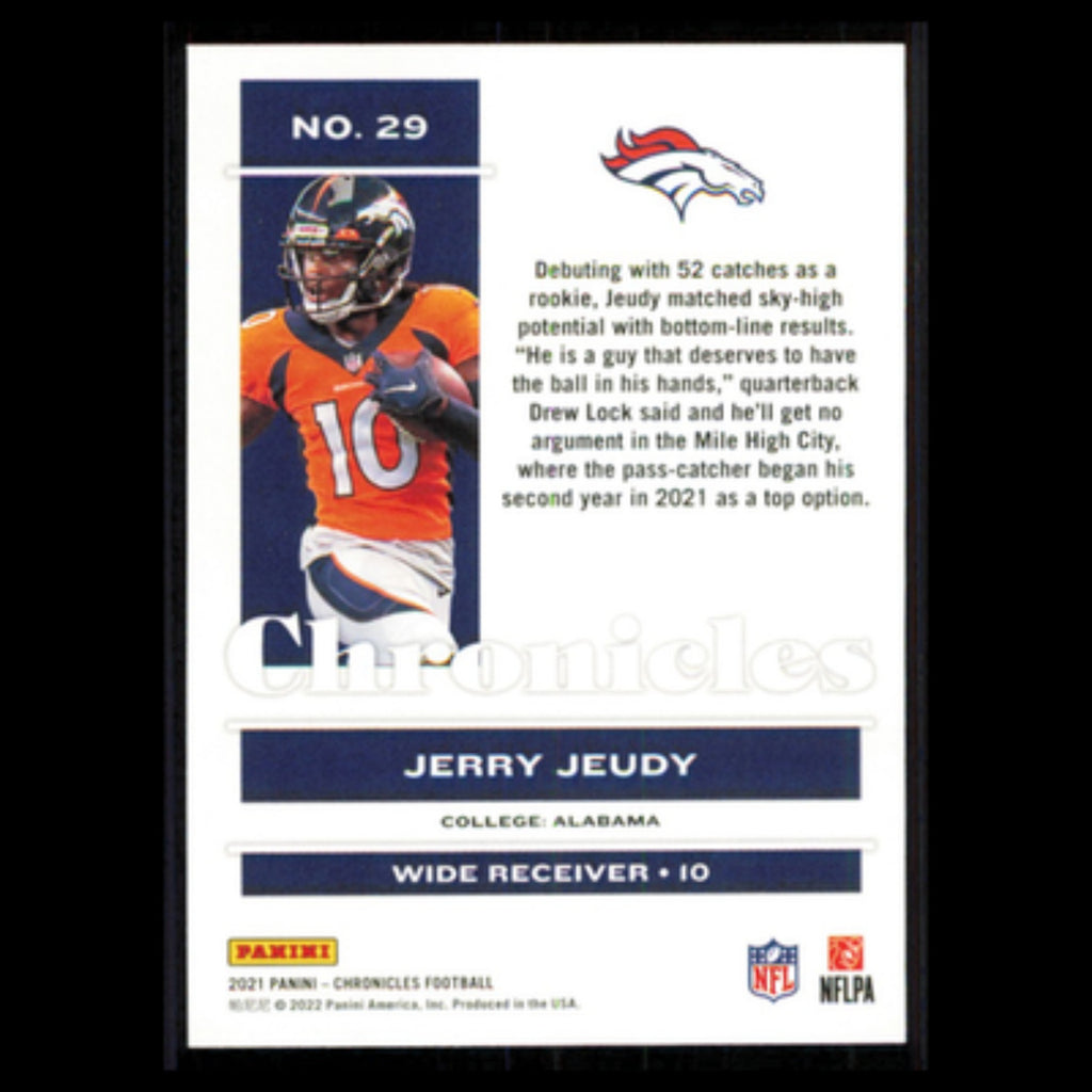 Jerry Jeudy #29 2021 Panini Chronicles Denver Broncos Football Card NFL NM