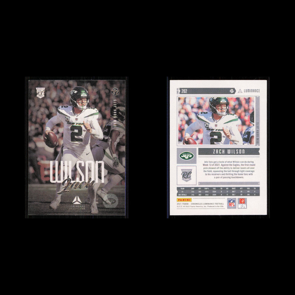 Zach Wilson Rookie #202 2021 Panini Chronicles Luminance New York Jets Football