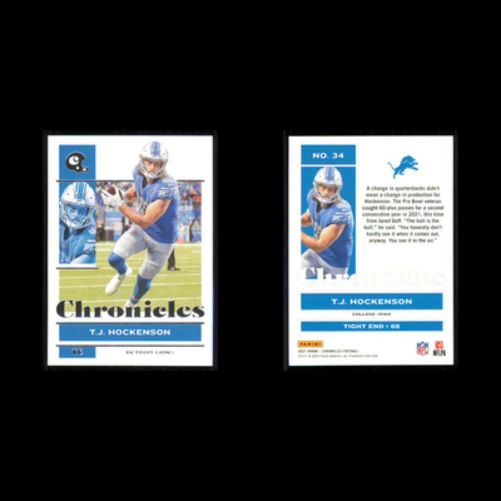 T.J. Hockenson #34 2021 Panini Chronicles Detroit Lions Football Card NFL NM