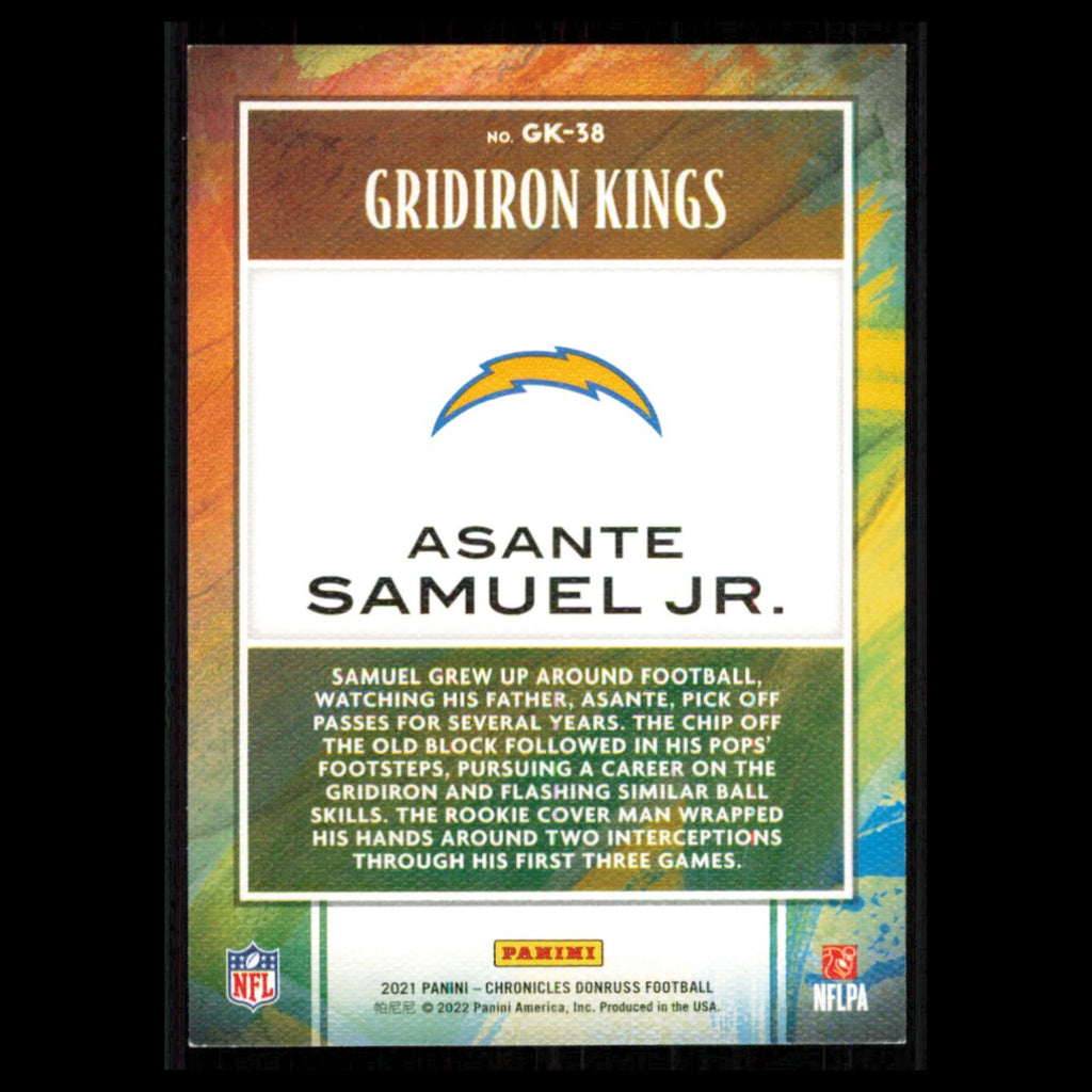 Asante Samuel Jr. Rookie #GK-38 2021 Panini Chronicles Gridiron Kings Chargers