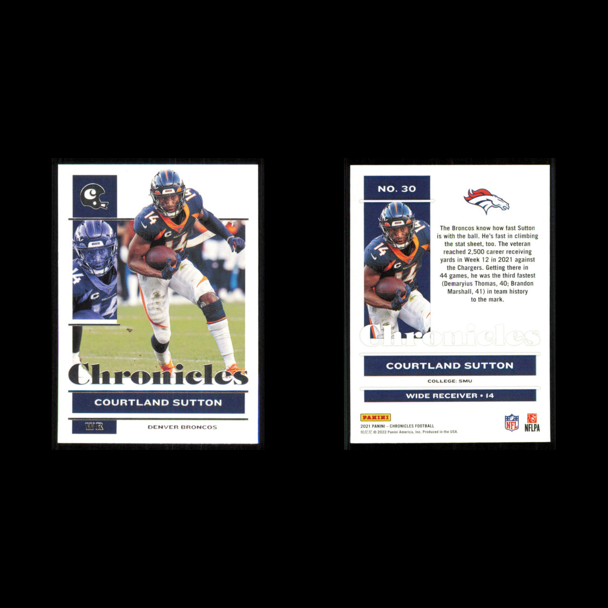 Courtland Sutton #30 2021 Panini Chronicles Denver Broncos Football Card NFL NM