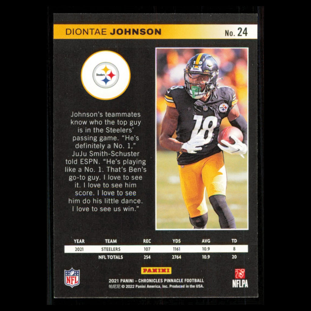 Diontae Johnson #24 2021 Panini Chronicles Pinnacle Pittsburgh Steelers Football