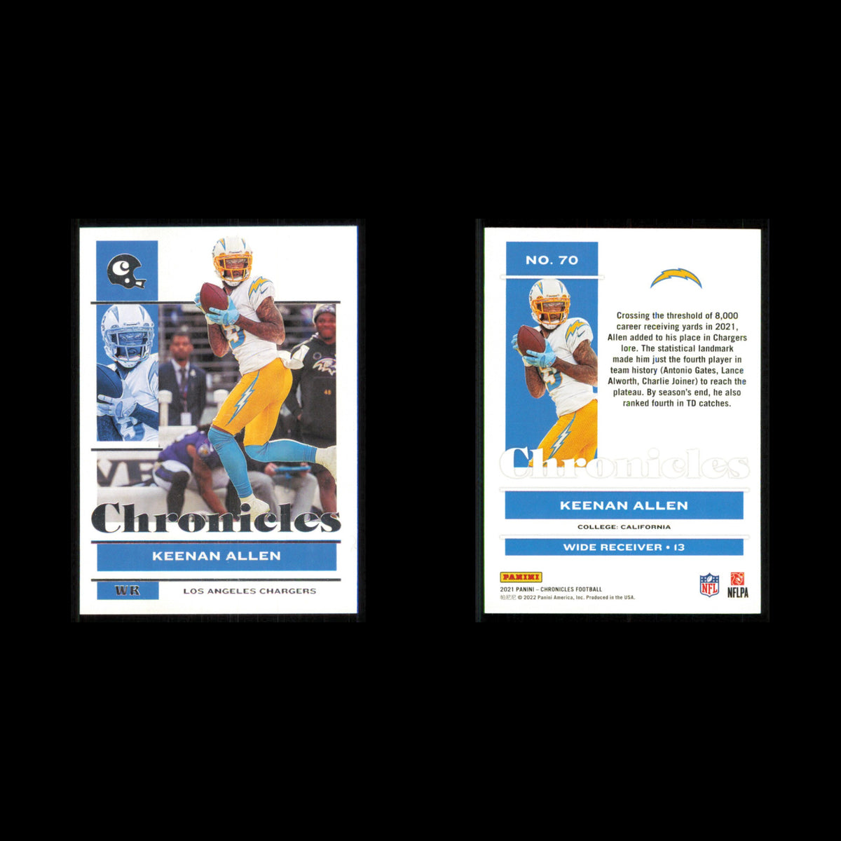 Keenan Allen #70 2021 Panini Chronicles Los Angeles Chargers Football Card NFL