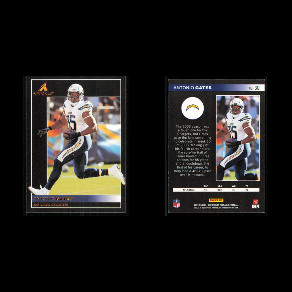 Antonio Gates #30 2021 Panini Chronicles Pinnacle San Diego Chargers Football NM