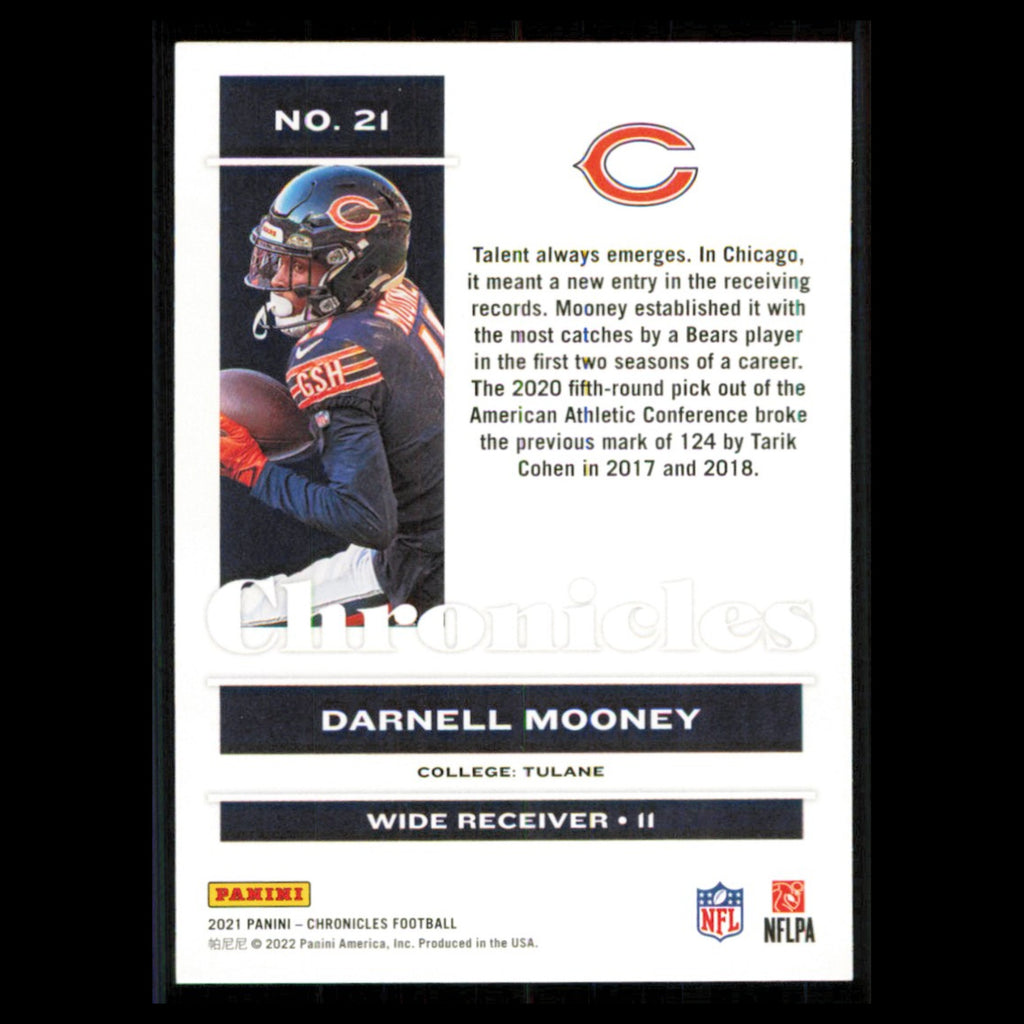 Darnell Mooney #21 2021 Panini Chronicles Chicago Bears Football Card NFL NM