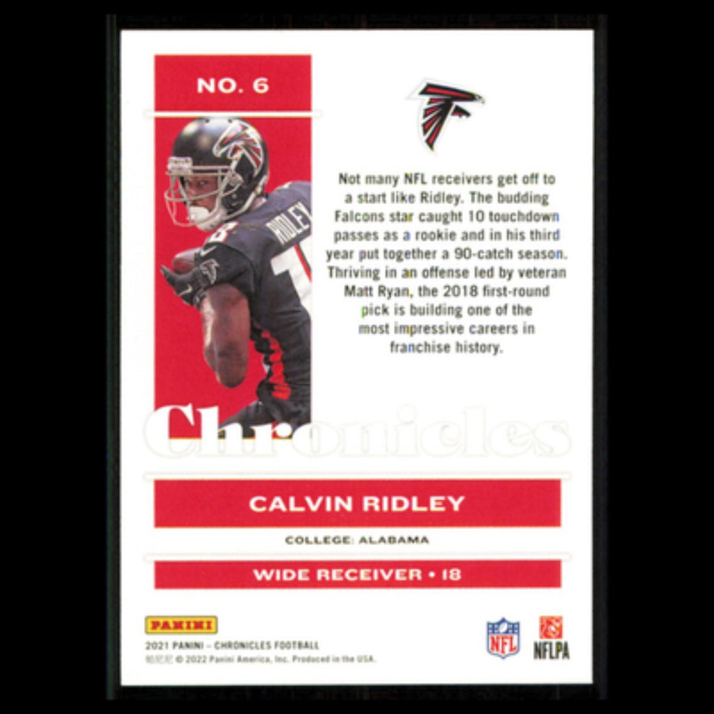 Calvin Ridley #6 2021 Panini Chronicles Atlanta Falcons Football Card NFL NM