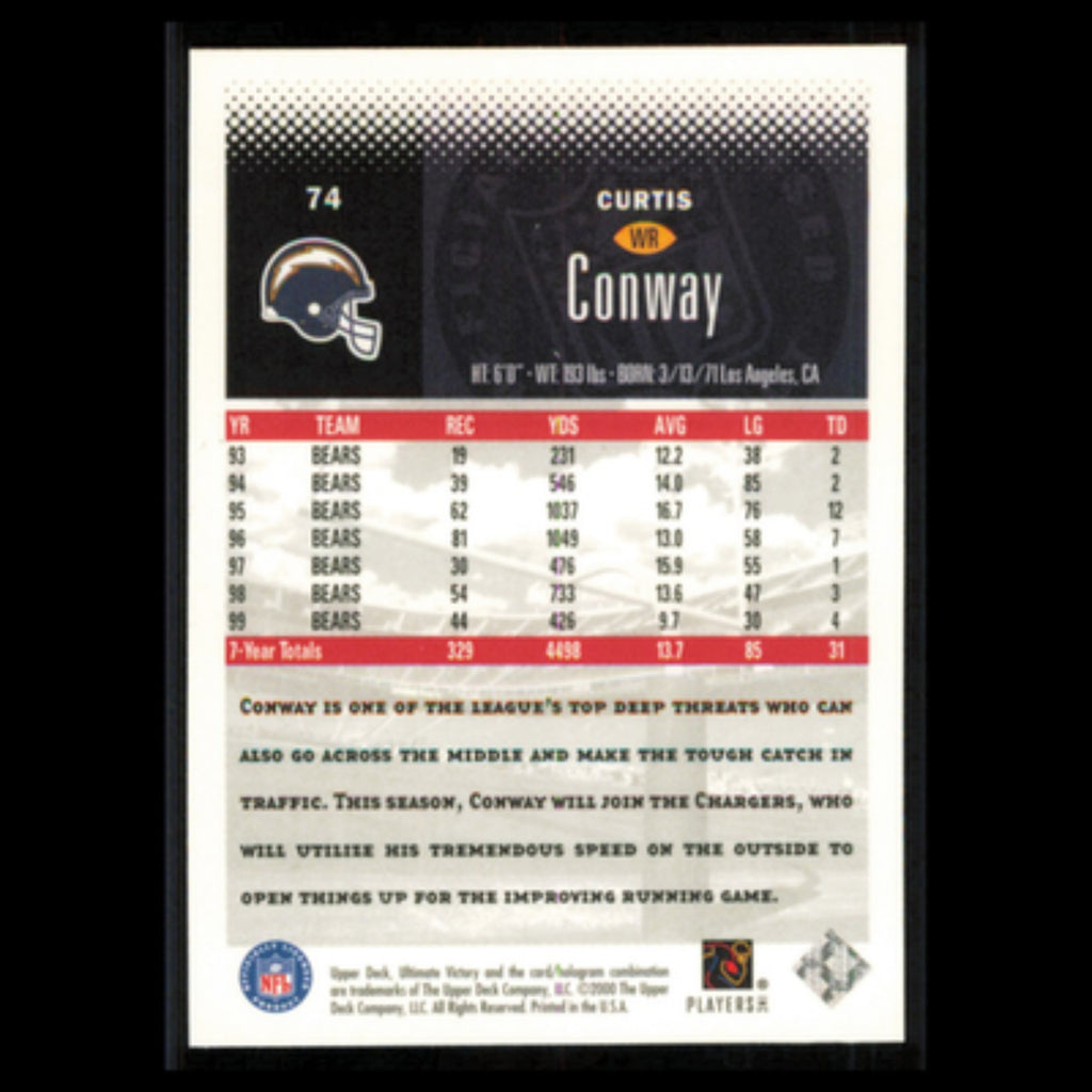 Curtis Conway #74 2000 Upper Deck Ultimate Victory San Diego Chargers Football