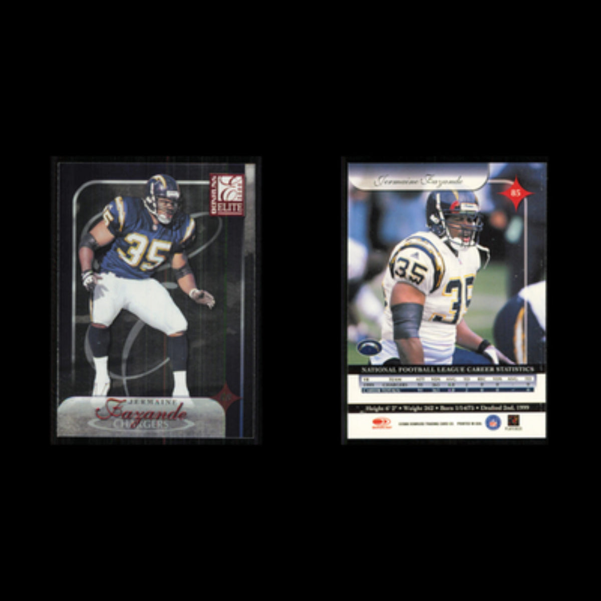 Jermaine Fazande #85 2000 Donruss Elite San Diego Chargers Football Card NFL NM