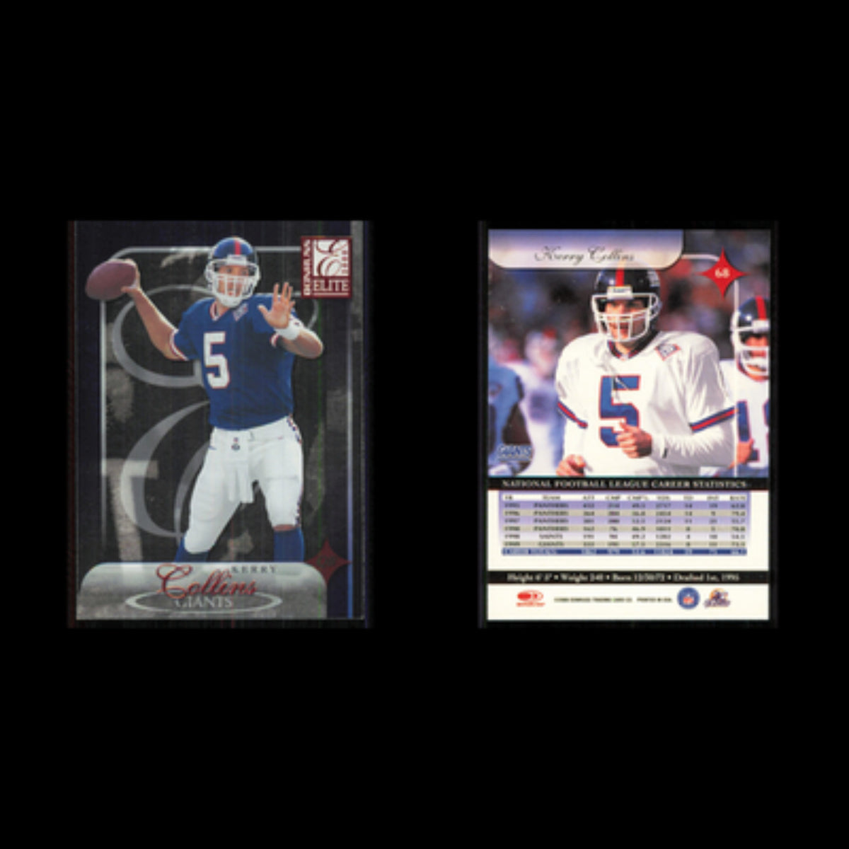 Kerry Collins #68 2000 Donruss Elite New York Giants Football Card NFL NM