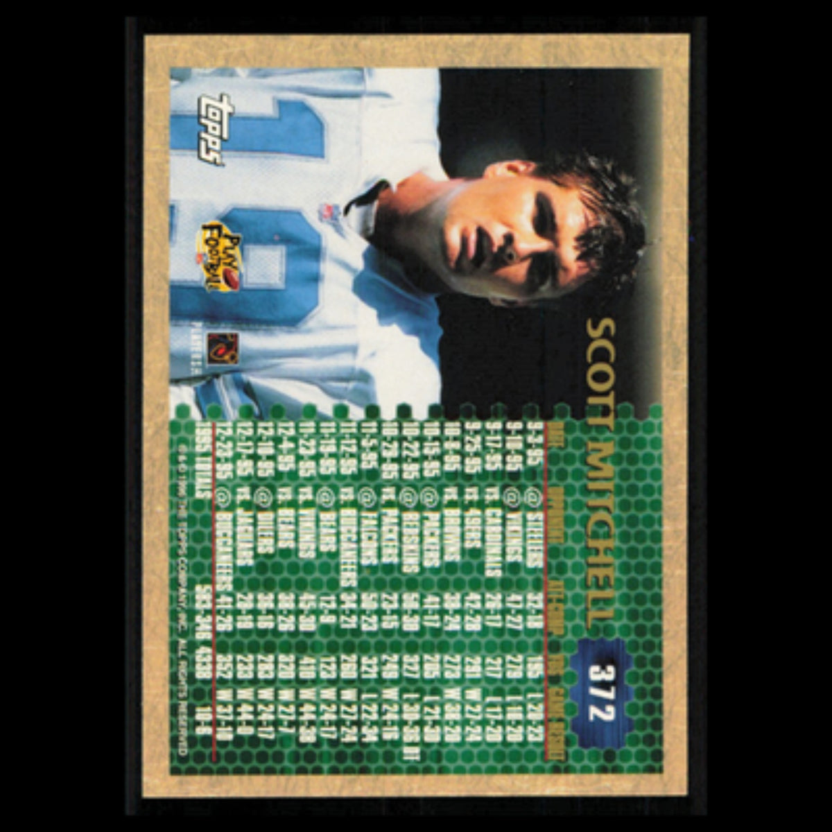 Scott Mitchell #372 1996 Topps Detroit Lions Football Card NFL NM