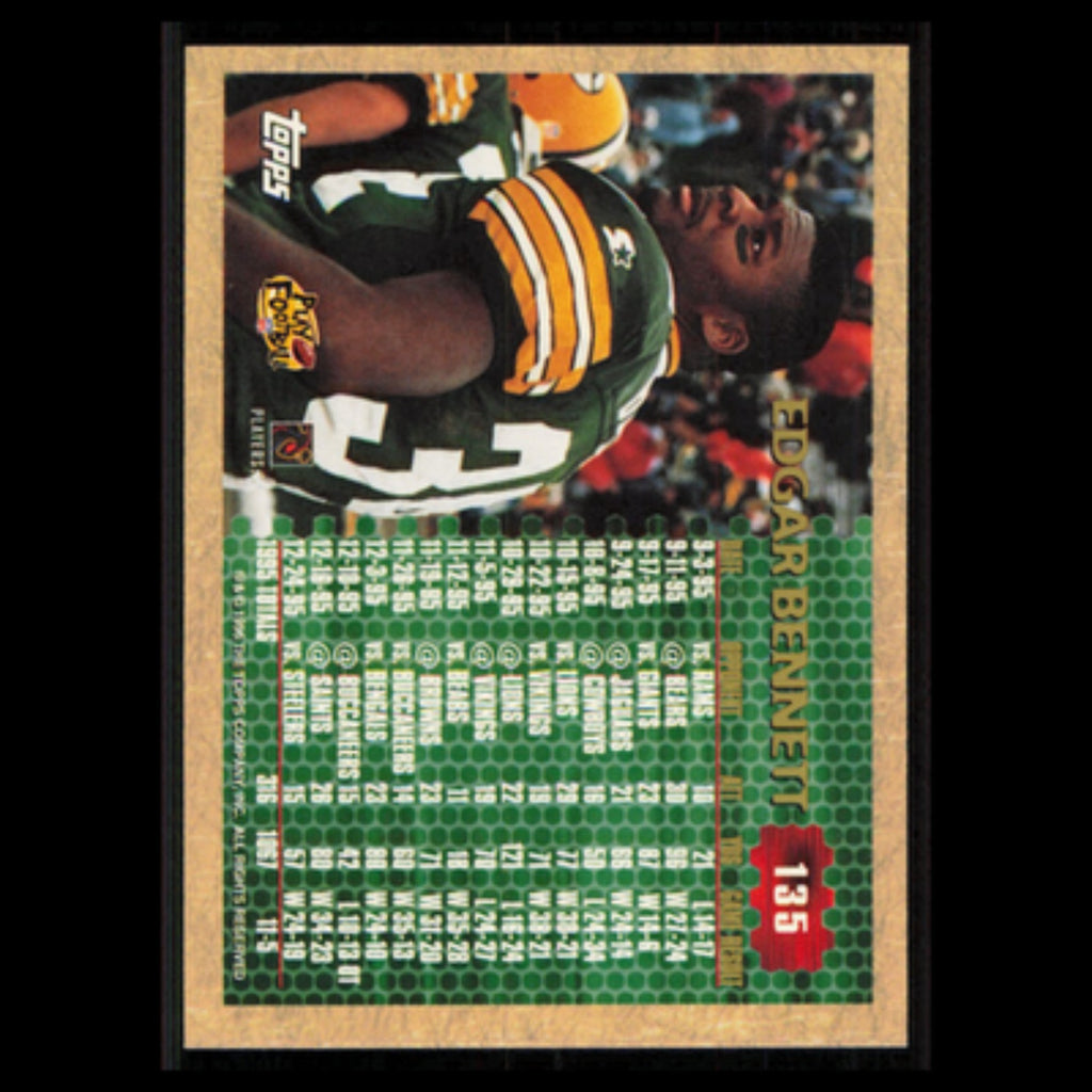 Edgar Bennett #135 1996 Topps Green Bay Packers Football Card NFL NM