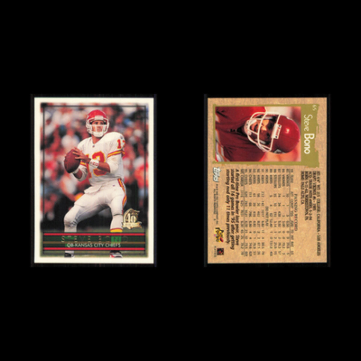 Steve Bono #65 1996 Topps Kansas City Chiefs Football Card NFL NM