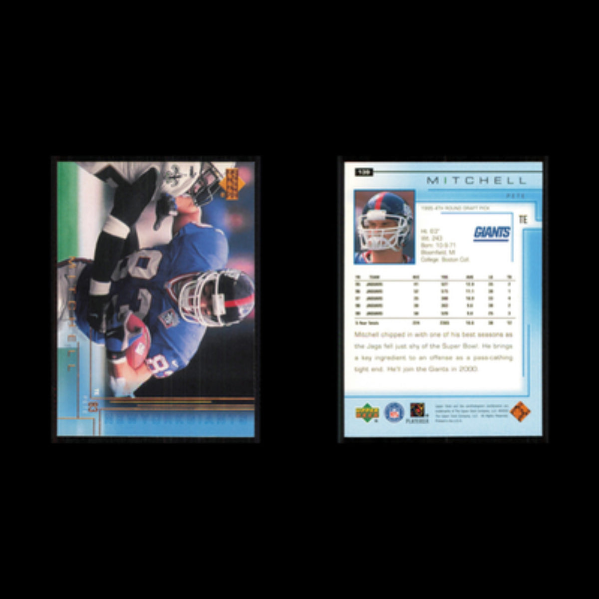 Pete Mitchell #139 2000 Upper Deck New York Giants Football Card NFL NM