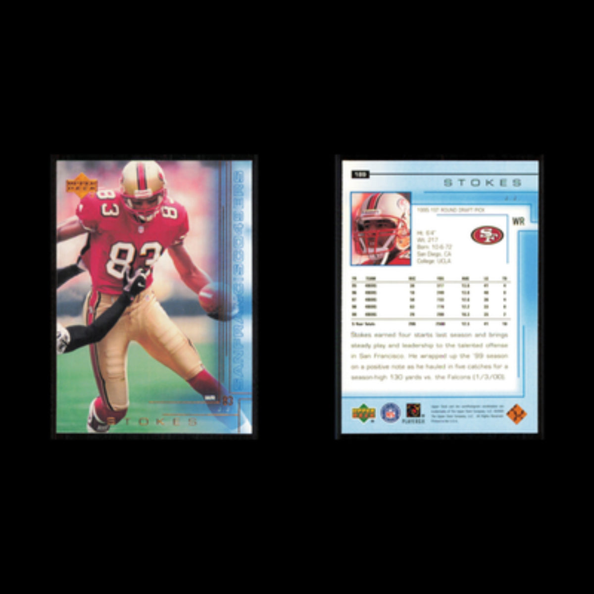 J.J. Stokes #189 2000 Upper Deck San Francisco 49ers Football Card NFL NM