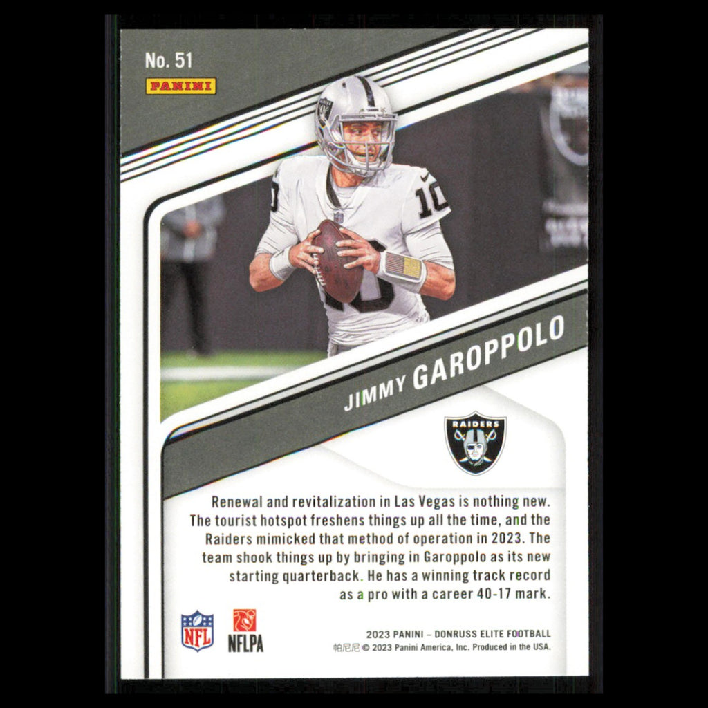 Jimmy Garoppolo #51 2023 Donruss Elite Las Vegas Raiders Football Card NFL NM