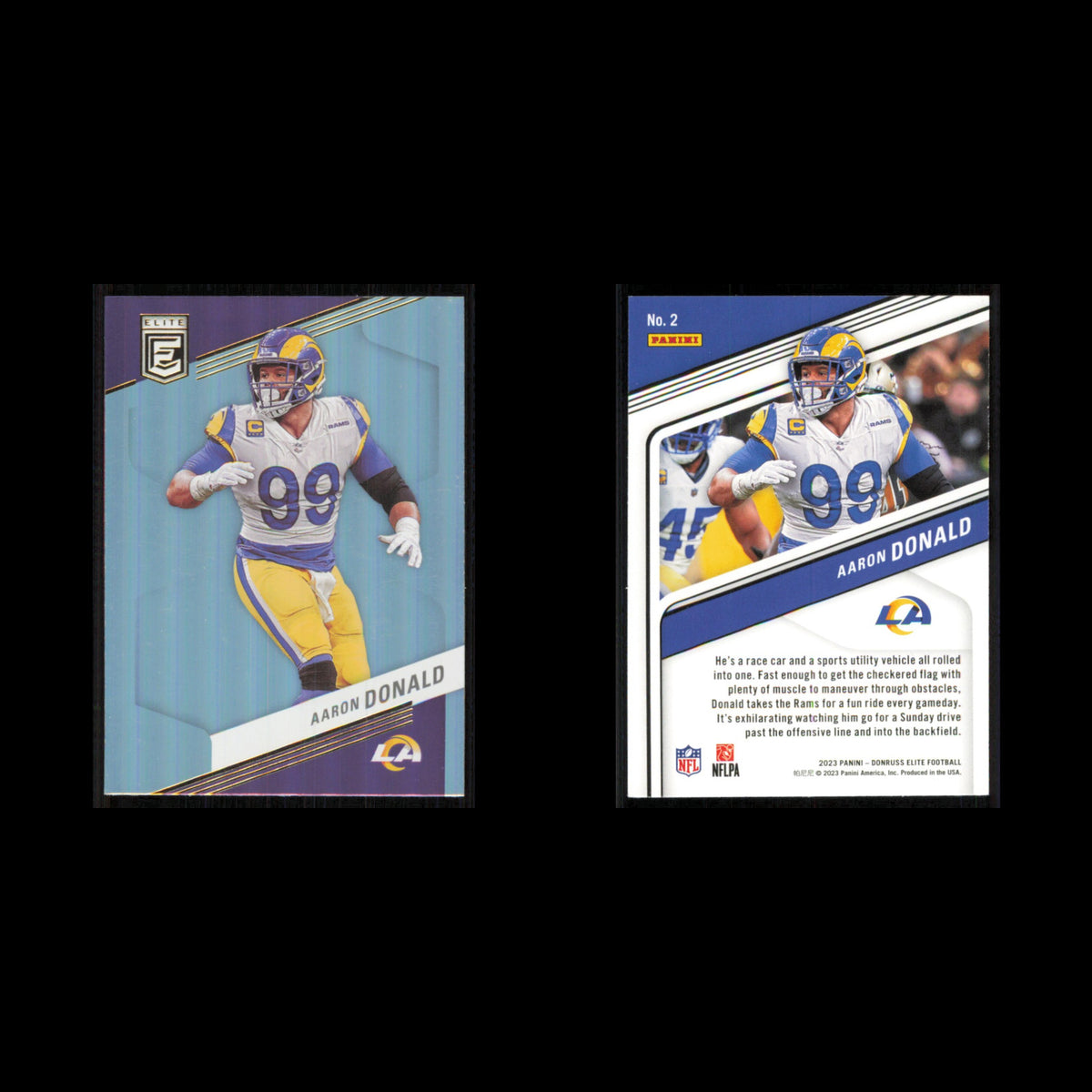 Aaron Donald #2 2023 Donruss Elite Los Angeles Rams Football Card NFL NM