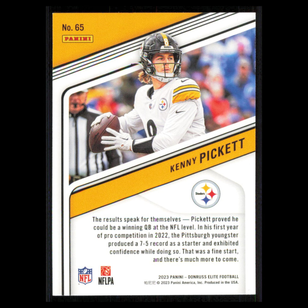 Kenny Pickett #65 2023 Donruss Elite Pittsburgh Steelers Football Card NFL NM