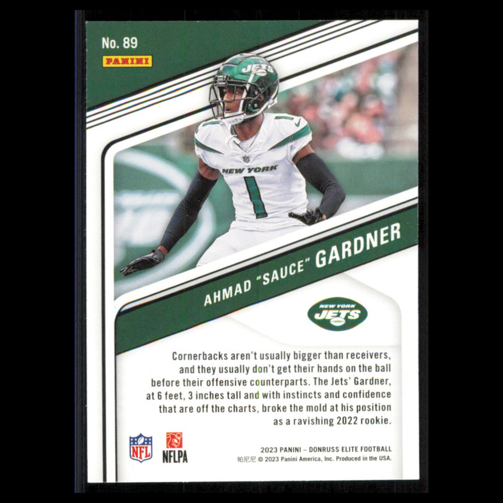 Ahmad Sauce Gardner #89 2023 Donruss Elite New York Jets Football Card NFL NM