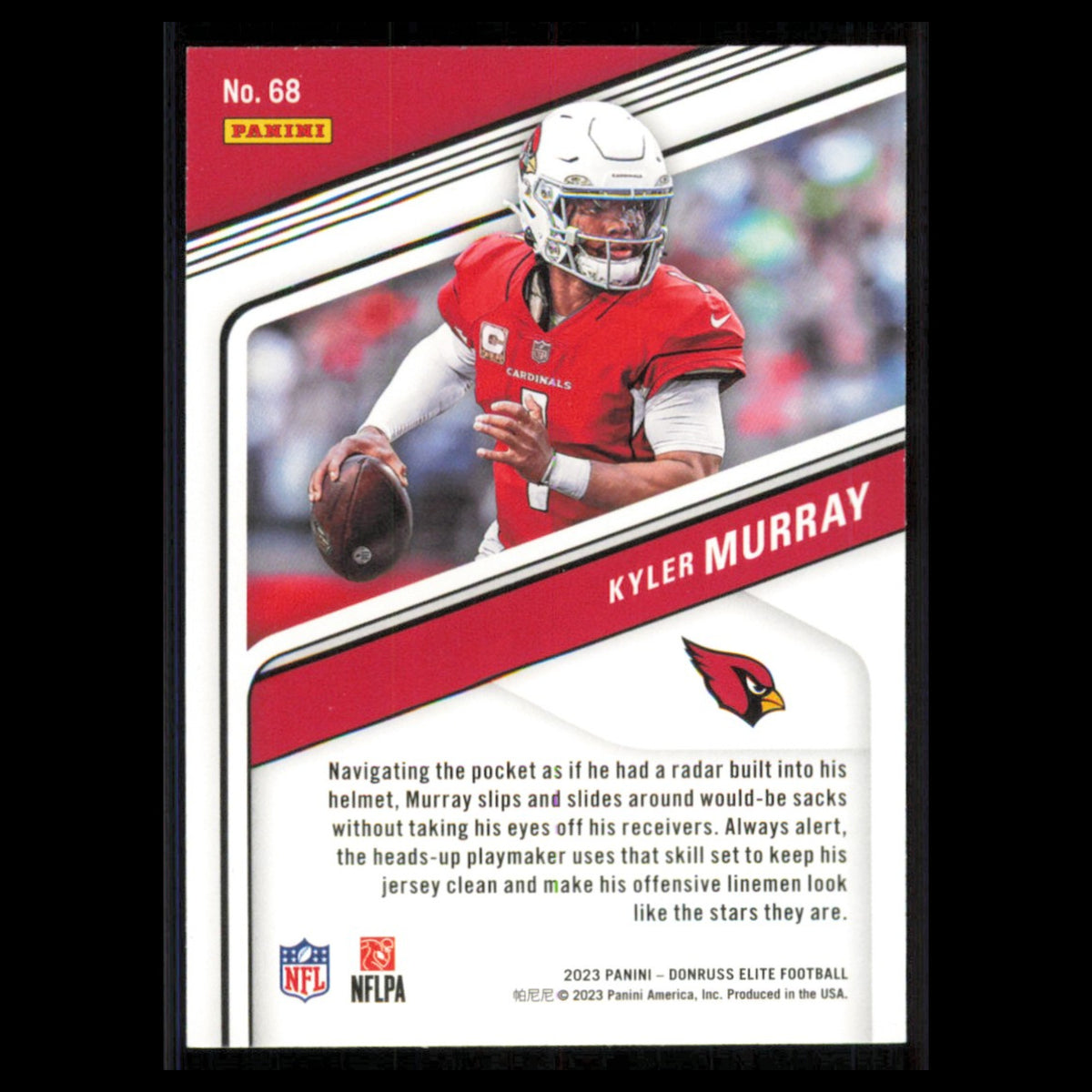 Kyler Murray #68 2023 Donruss Elite Arizona Cardinals Football Card NFL NM