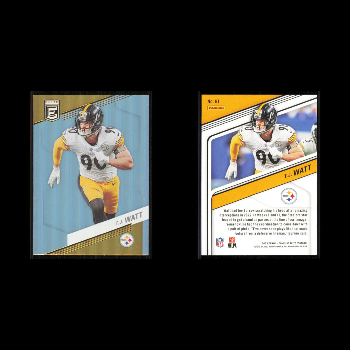 T.J. Watt #91 2023 Donruss Elite Pittsburgh Steelers Football Card NFL NM