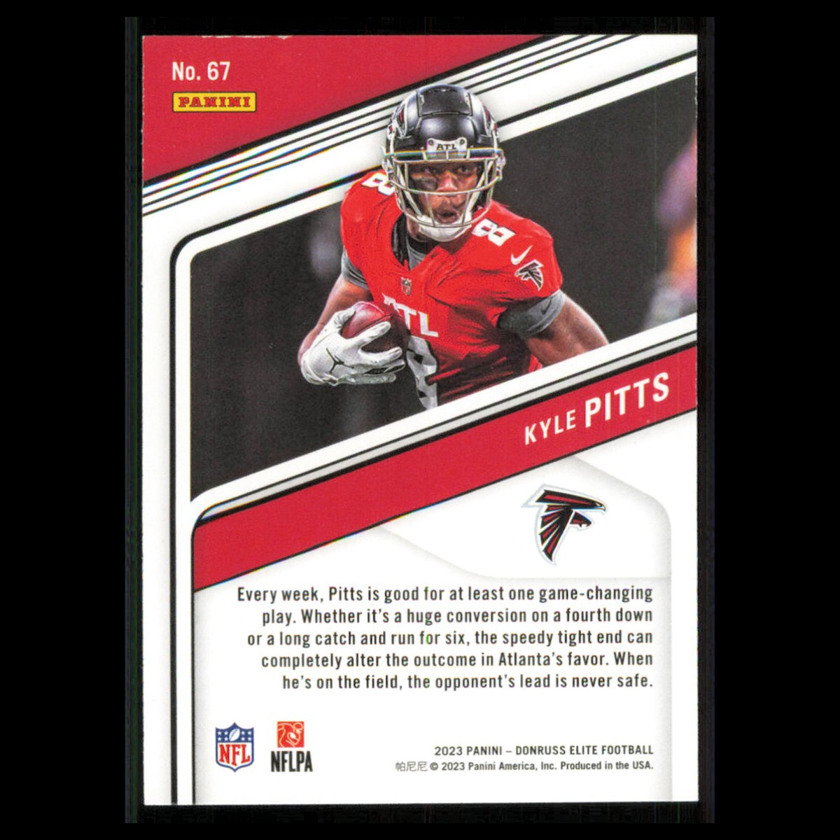 Kyle Pitts #67 2023 Donruss Elite Atlanta Falcons Football Card NFL NM