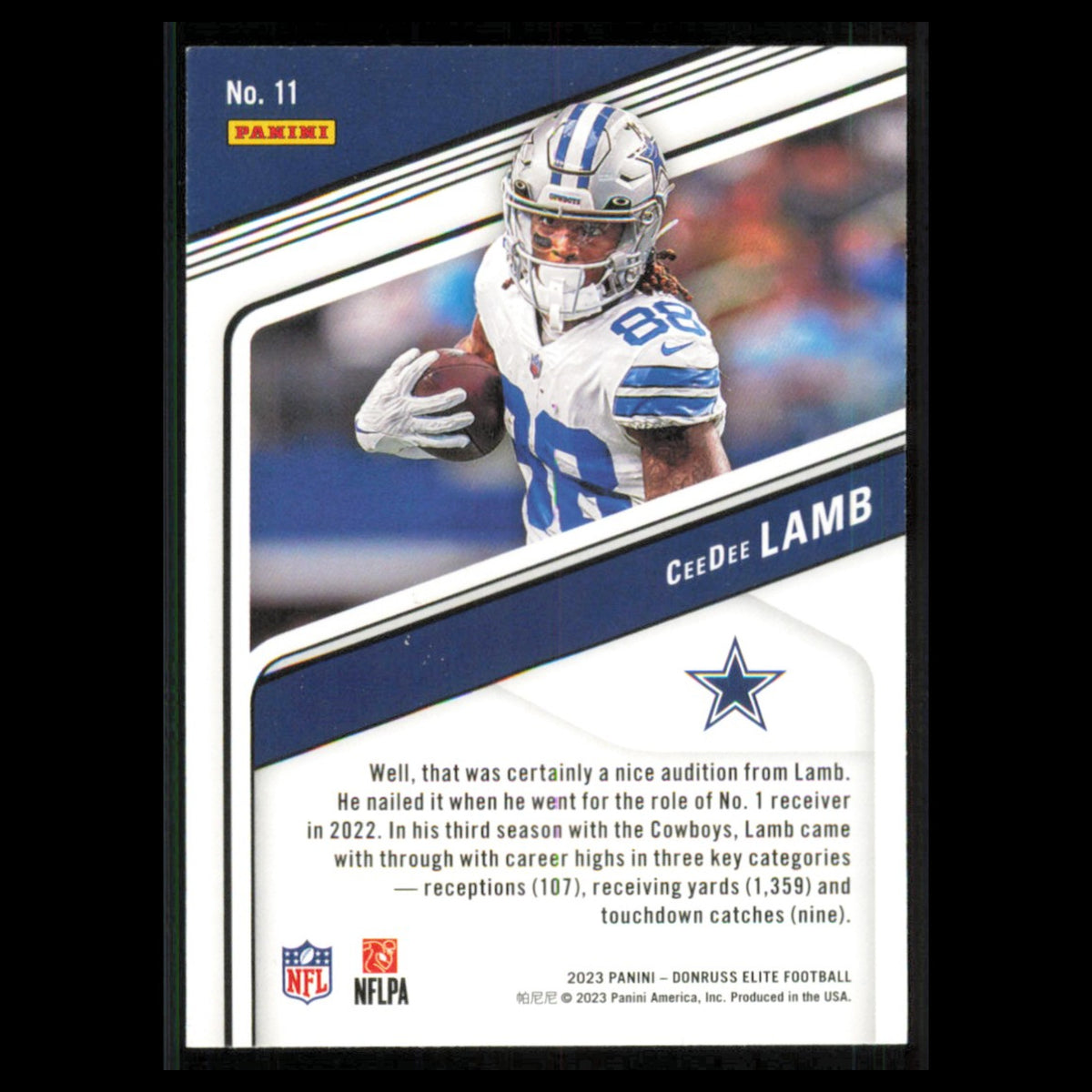 CeeDee Lamb #11 2023 Donruss Elite Dallas Cowboys Football Card NFL NM