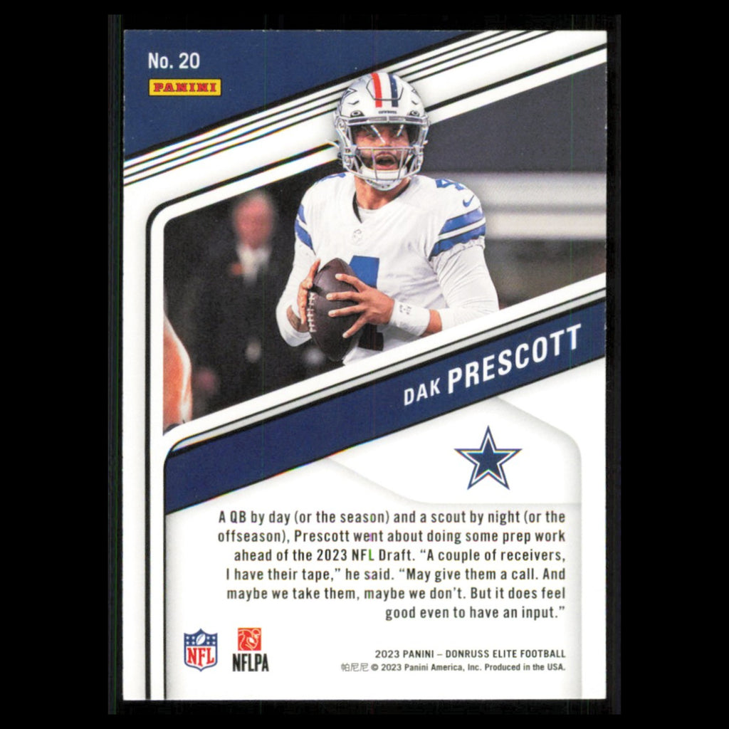 Dak Prescott #20 2023 Donruss Elite Dallas Cowboys Football Card NFL NM
