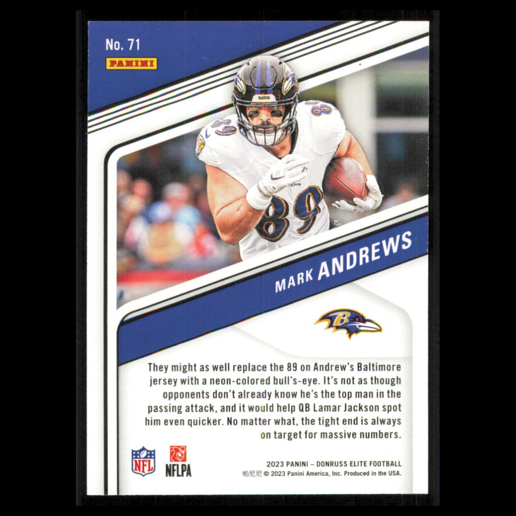 Mark Andrews #71 2023 Donruss Elite Baltimore Ravens Football Card NFL NM