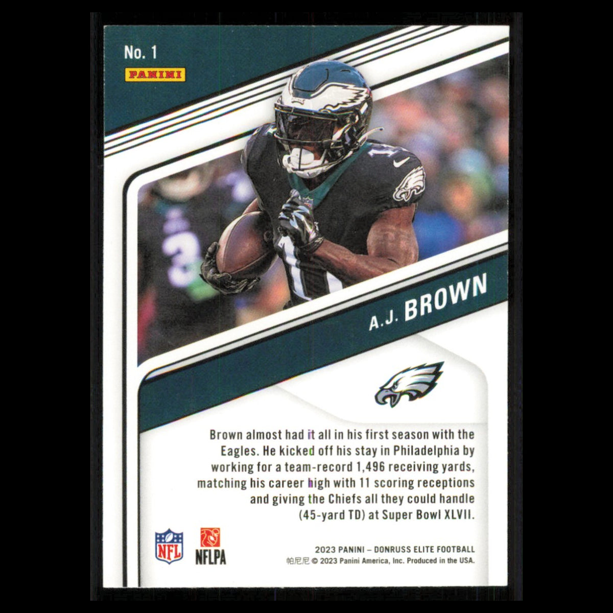 A.J. Brown #1 2023 Donruss Elite Philadelphia Eagles Football Card NFL NM