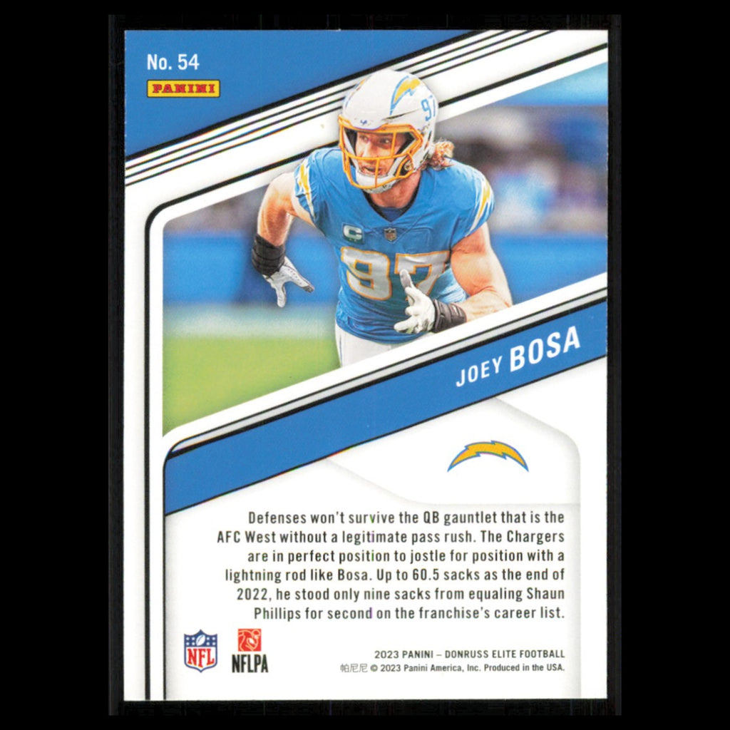 Joey Bosa #54 2023 Donruss Elite Los Angeles Chargers Football Card NFL NM
