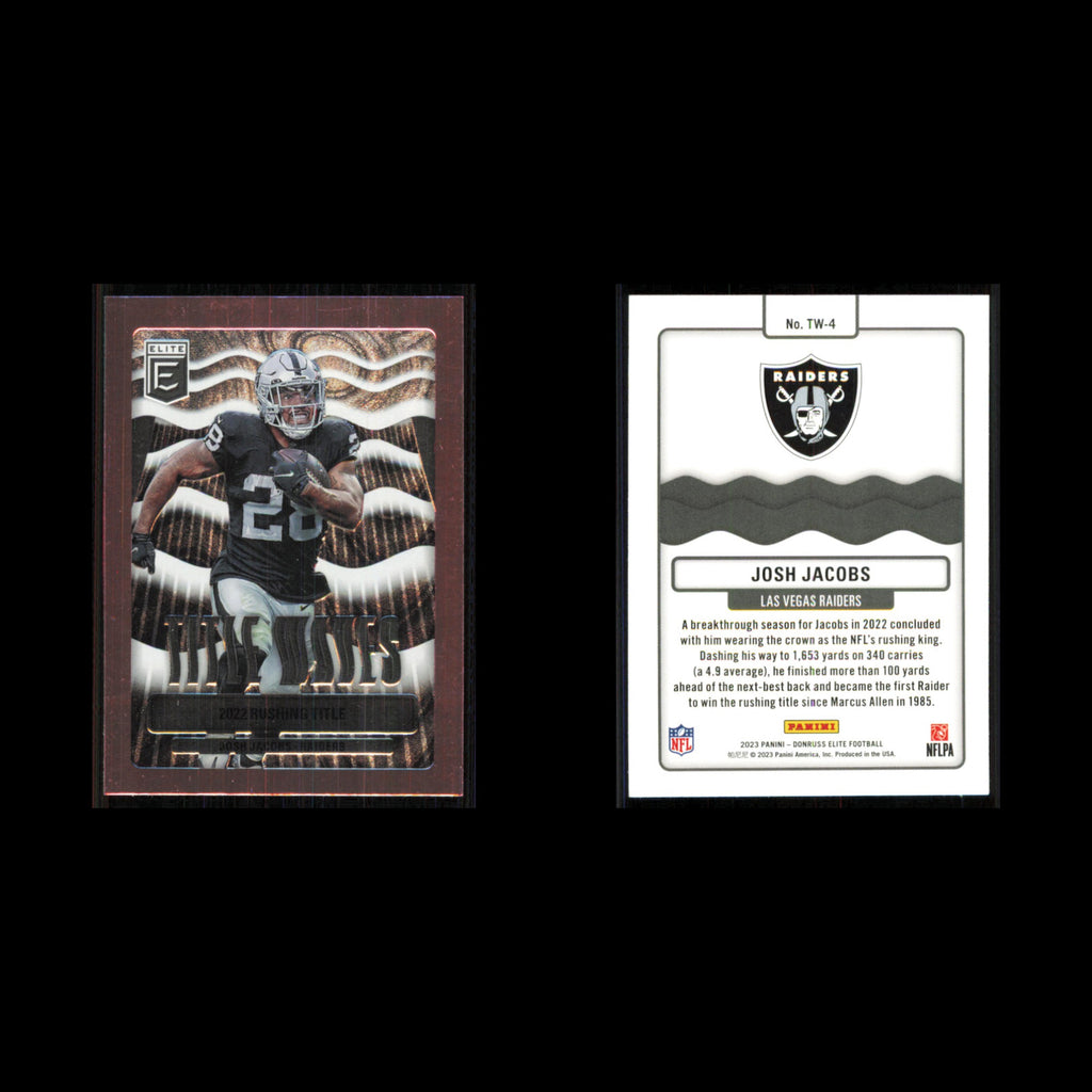 Josh Jacobs #TW-4 2023 Donruss Elite Title Waves Las Vegas Raiders Football Card