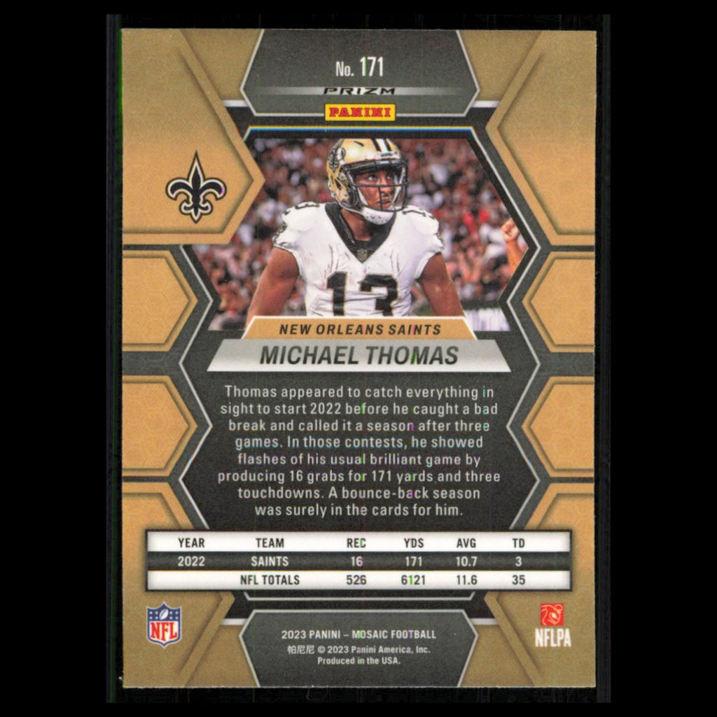 Michael Thomas #171 2023 Panini Mosaic Camo Pink New Orleans Saints Football NFL