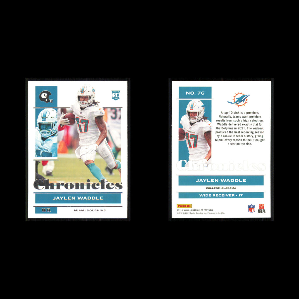 Jaylen Waddle Rookie #76 2021 Panini Chronicles Miami Dolphins Football Card NFL