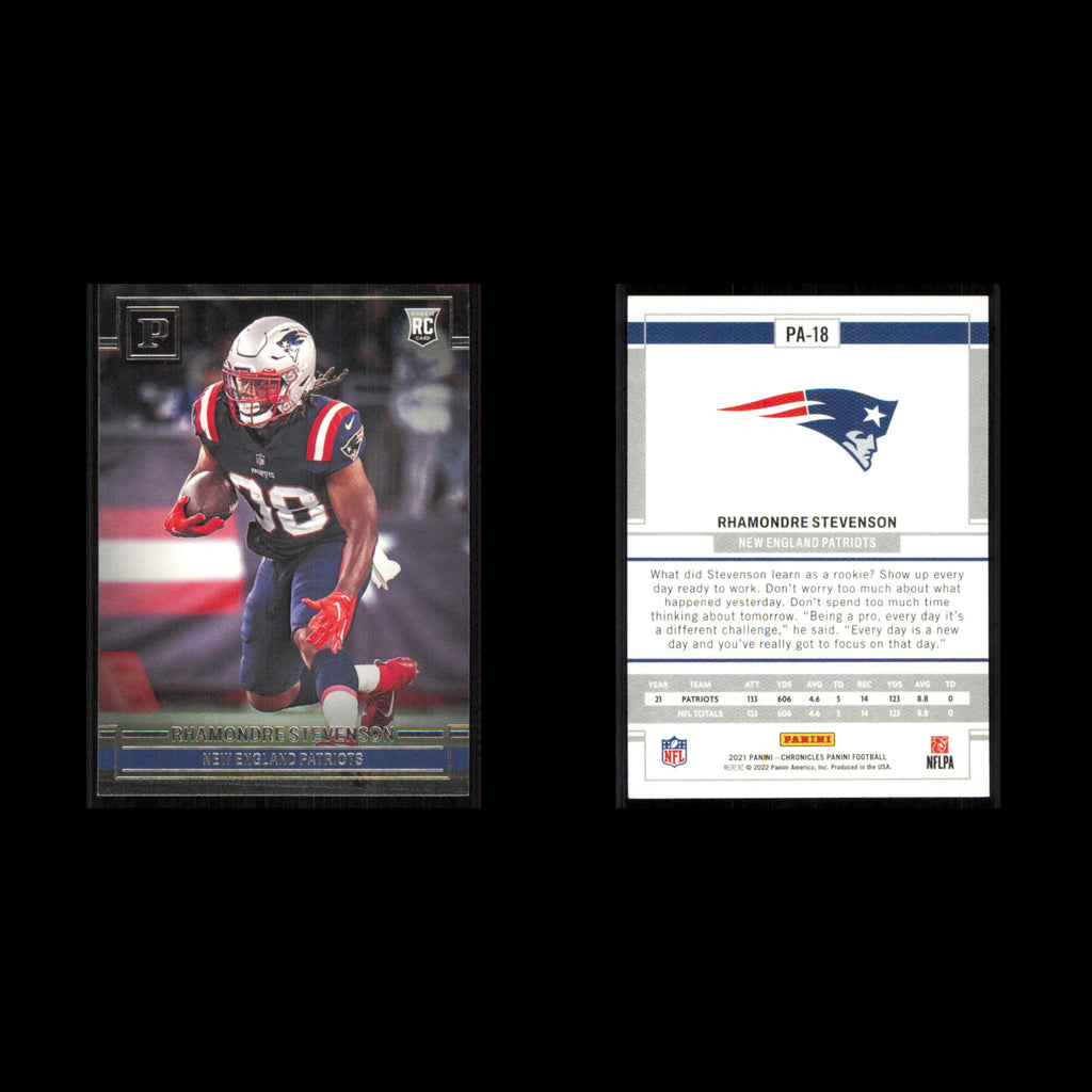 Rhamondre Stevenson Rookie #PA-18 2021 Panini Chronicles New England Patriots NM