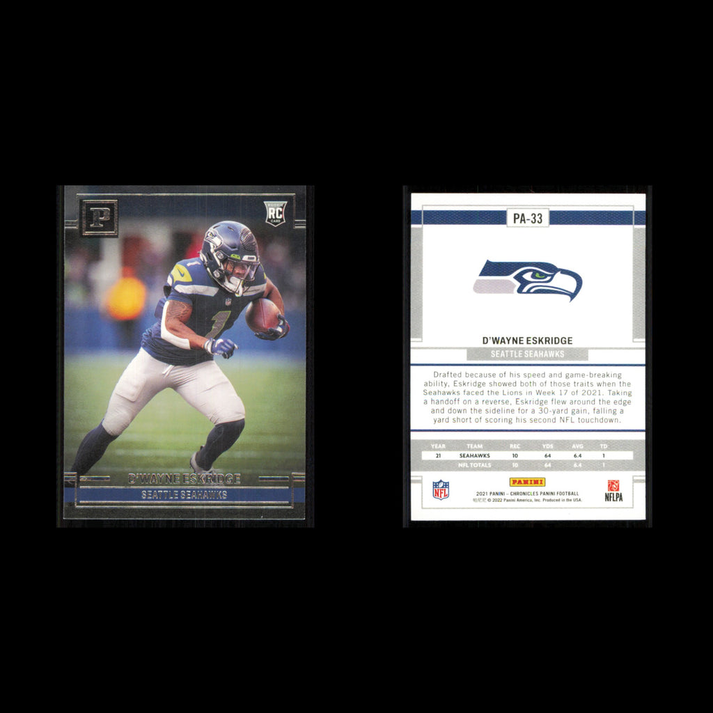 DWayne Eskridge Rookie #PA-33 2021 Panini Chronicles Seattle Seahawks Football