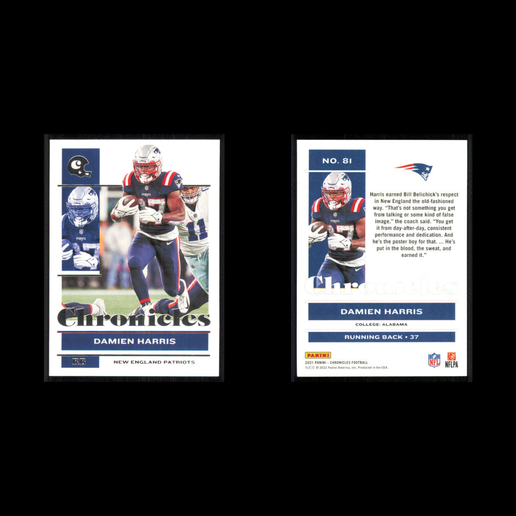 Damien Harris #81 2021 Panini Chronicles New England Patriots Football Card NFL