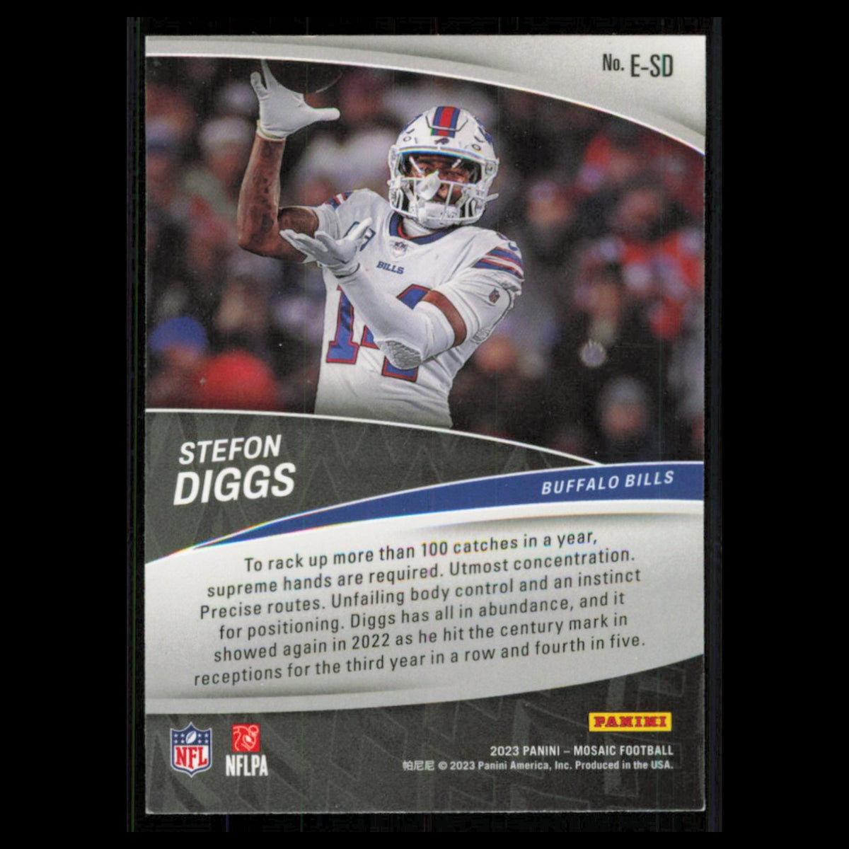 Stefon Diggs #E-SD 2023 Panini Mosaic Elevate Buffalo Bills Football Card NFL NM