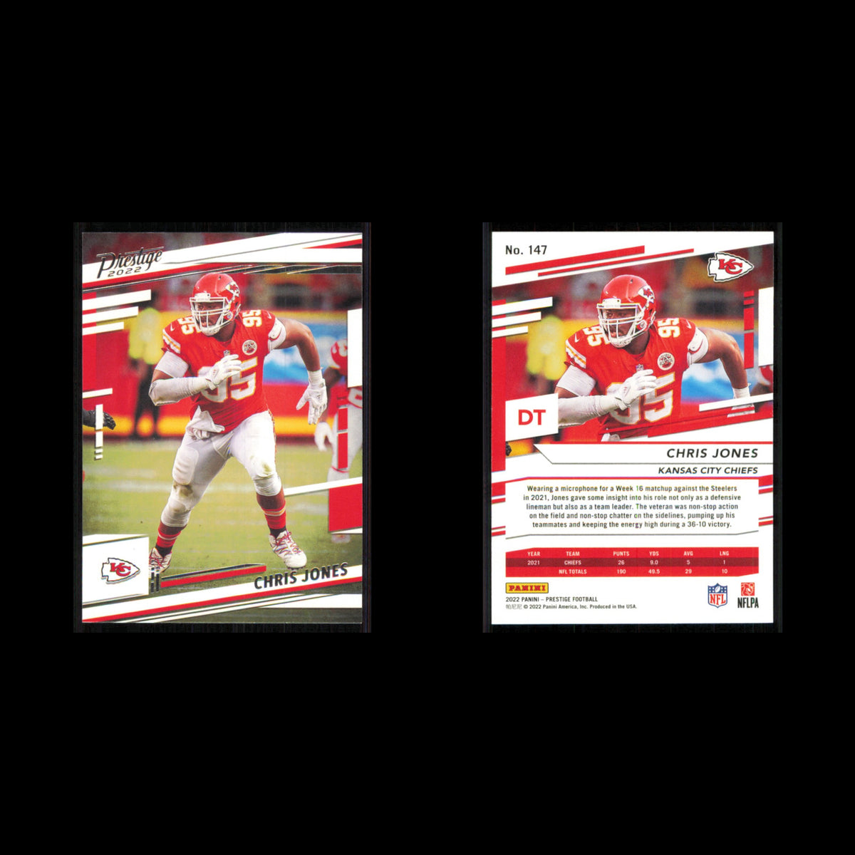 Chris Jones #147 2022 Panini Prestige Kansas City Chiefs Football Card NFL NM