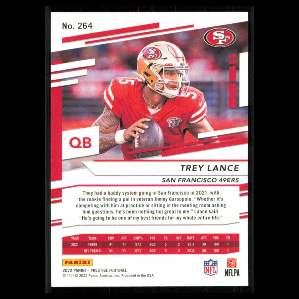 Trey Lance #264 2022 Panini Prestige San Francisco 49ers Football Card NFL NM